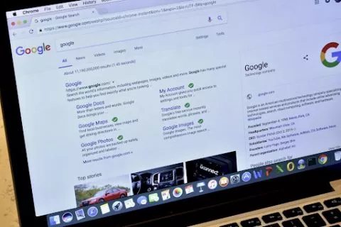 Ergebnisse der Google-Suchmaschine