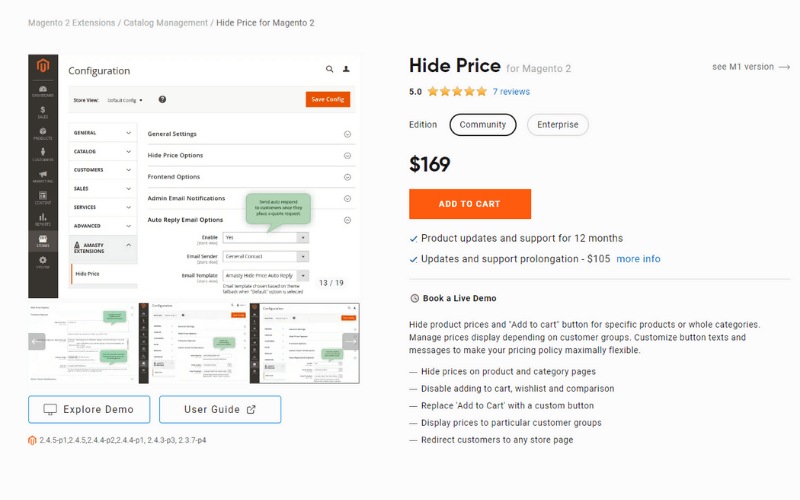 Magento 2 Hide Price von Amasty