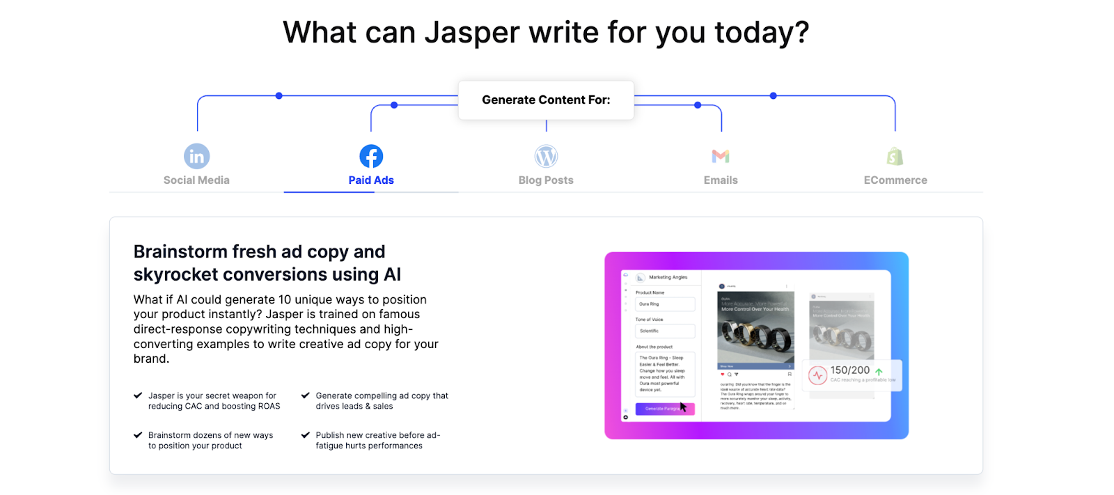 Jasper - Outils de création de contenu