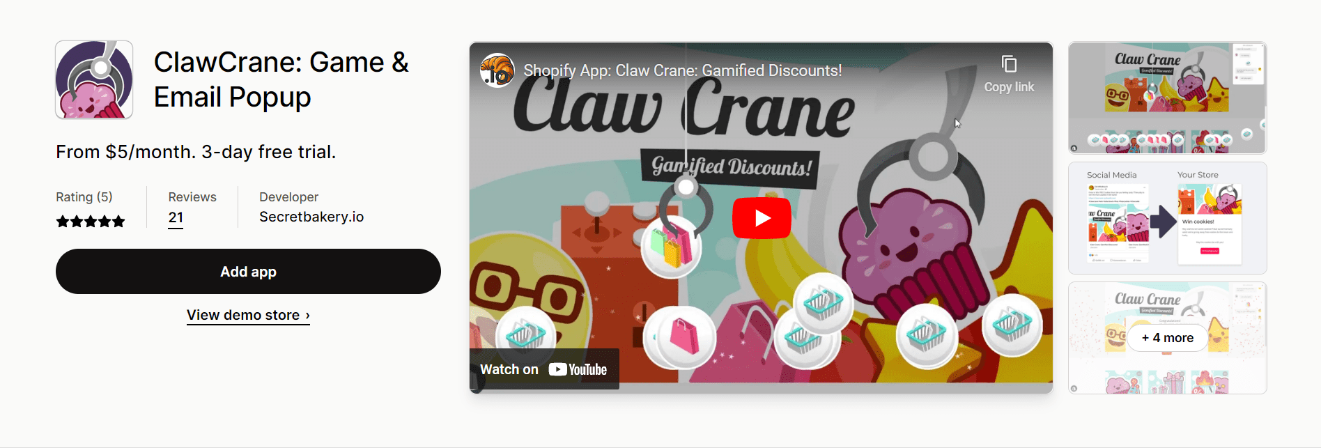 Clawcrane Shopify ゲーミフィケーション アプリ