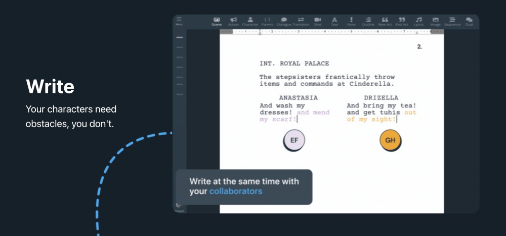 Fonctionnalités de collaboration Writer Duet