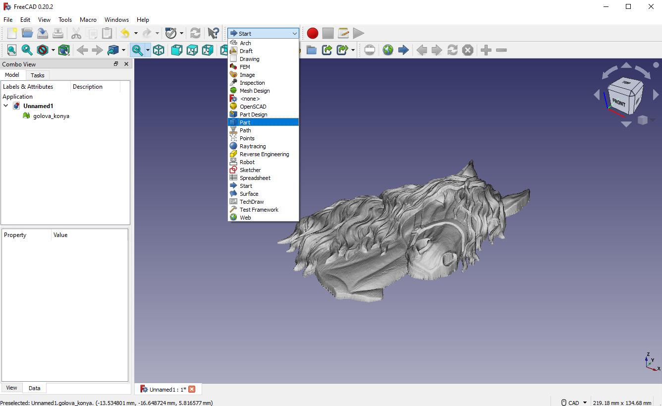 FreeCAD-选择零件