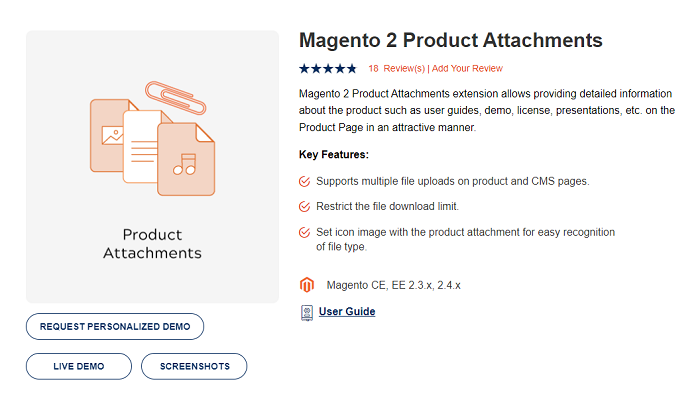 ملحقات Meetanshi-commerce-product-attachments-extension