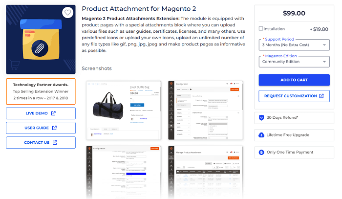 webkul-Produktanhänge-Erweiterung