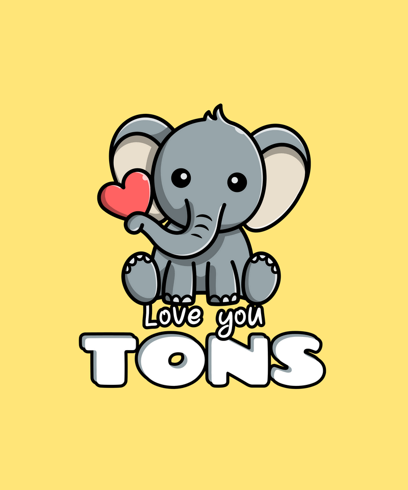 Modèle de conception de t-shirt inspiré de la Saint-Valentin avec un joli graphique d'éléphant