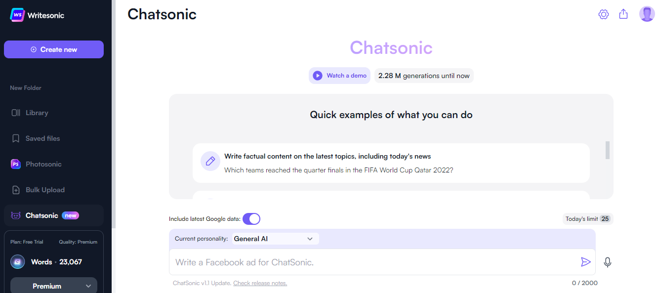 Chatsonic - So verwenden Sie ChatGPT