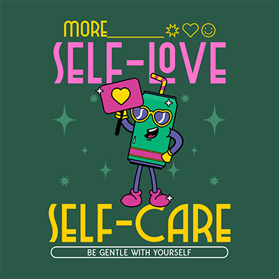 Self Love Instagram Post Generator Menampilkan Kaleng Soda Kartun