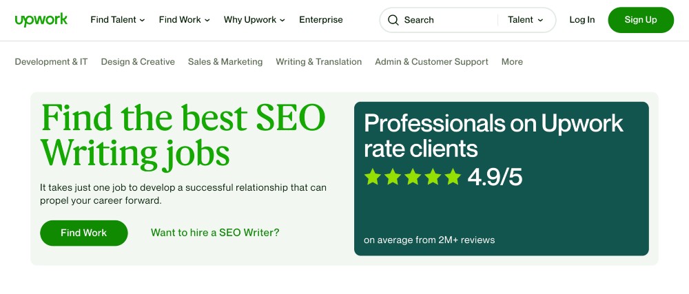 lavori di scrittura seo upwork