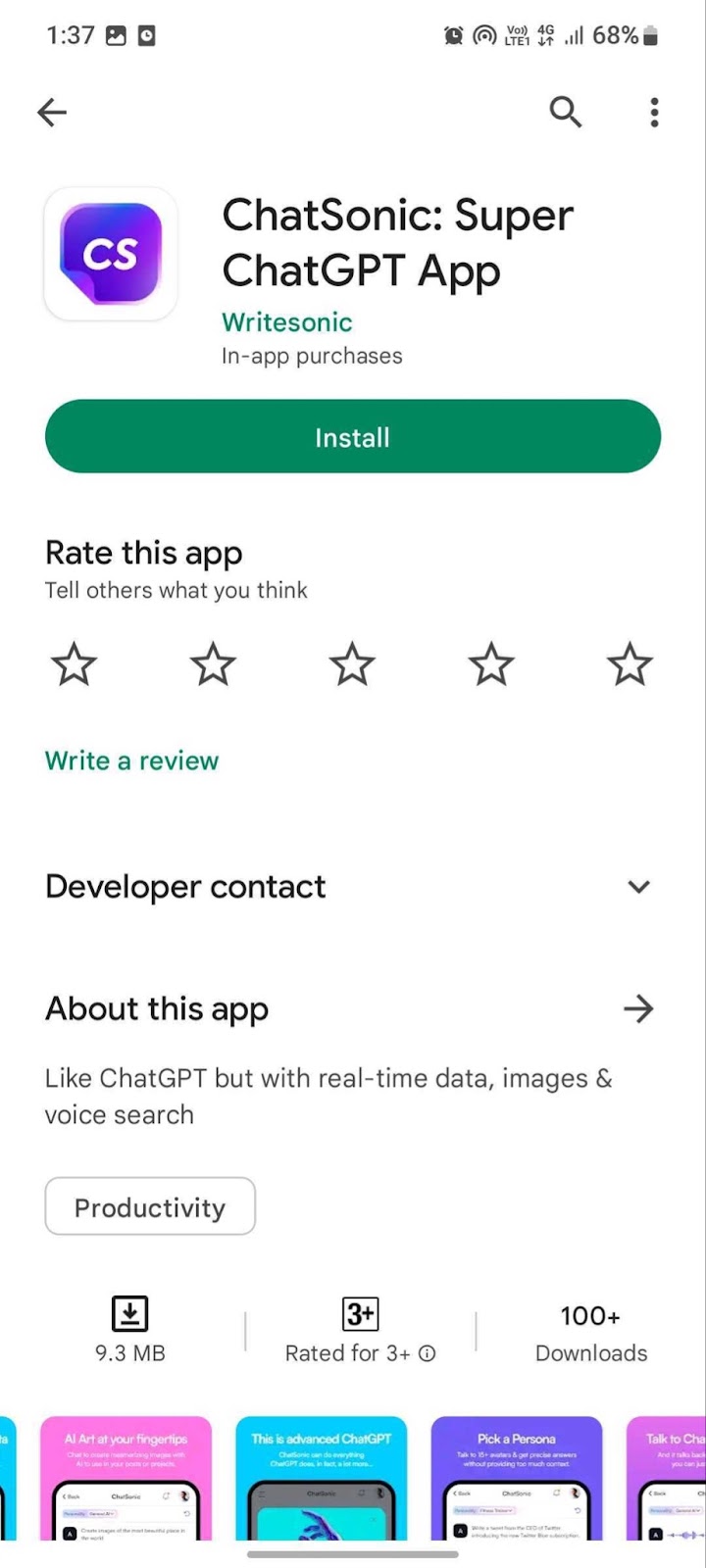 ChatSonic AI - Mobile ChatGPT-App