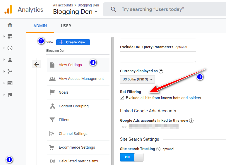 google analytics - bot filtering