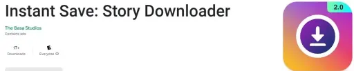 Verwenden Sie die Instant Save-App für den Instagram-Story-Downloader