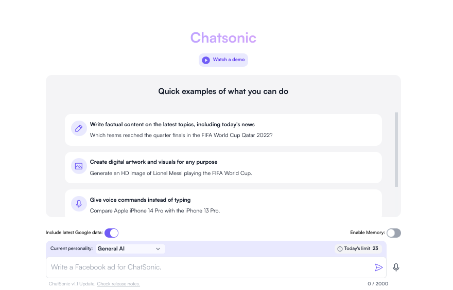 Chatsonic - 使用 ChatGPT 賺錢