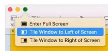 Selectați opțiunea Tile window din stânga ecranului pentru a împărți ecranul pe Mac