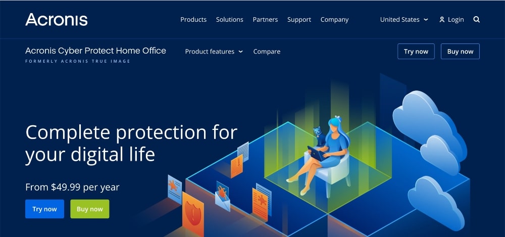 Веб-сайт Acronis Cyber ​​Protect