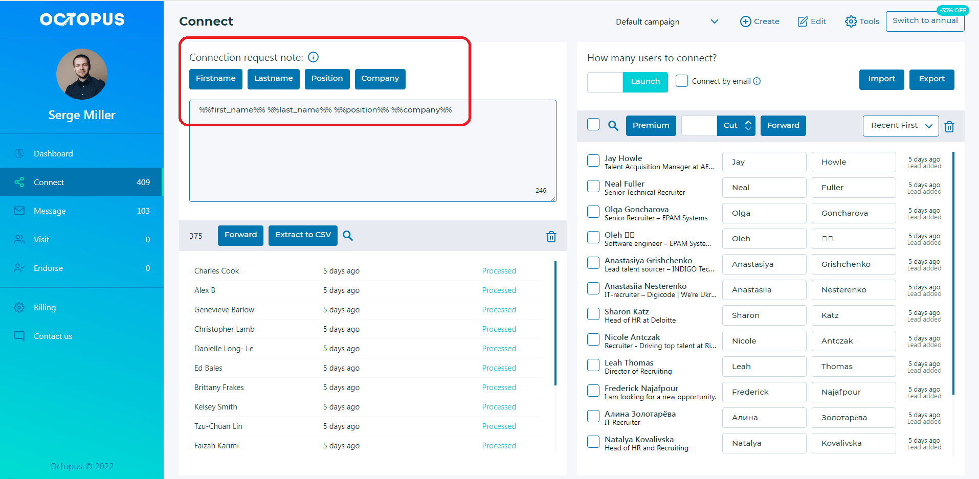 personalisasi-sambungkan-octopuscrm