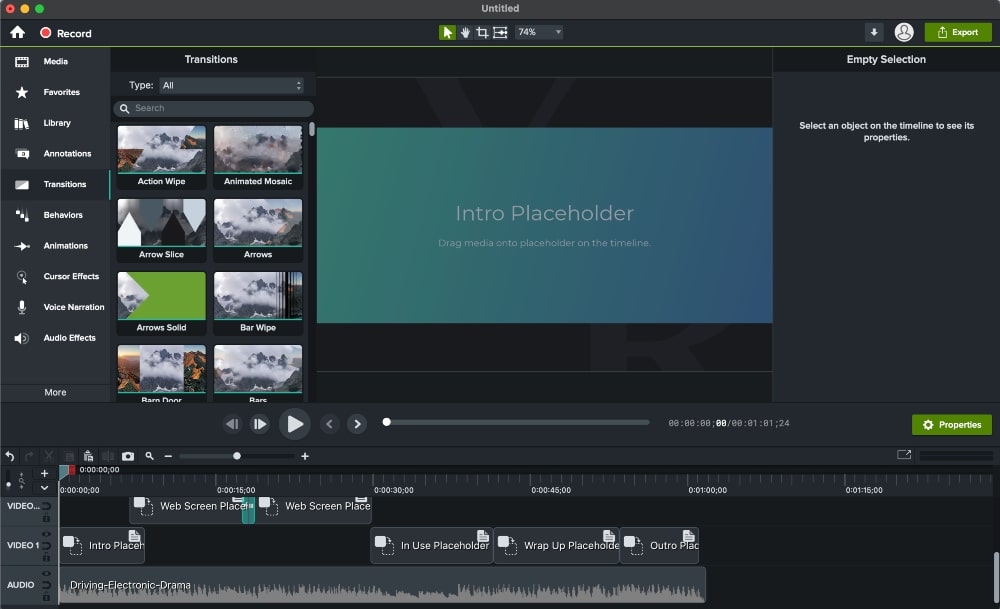 Camtasia 用戶界面