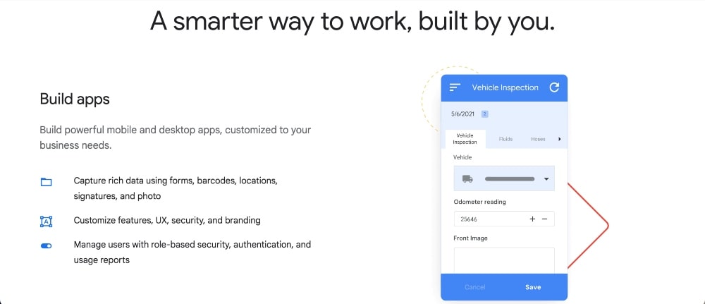 Fonctionnalités de Google AppSheet