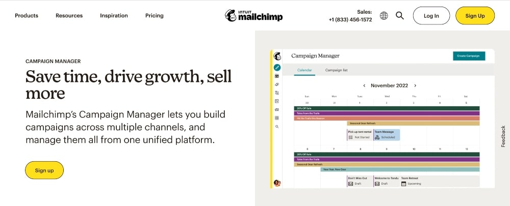 Fonctionnalités de MailChimp