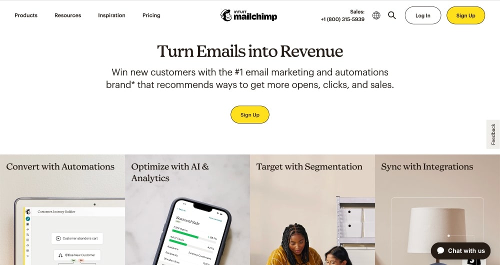 Site Web de MailChimp