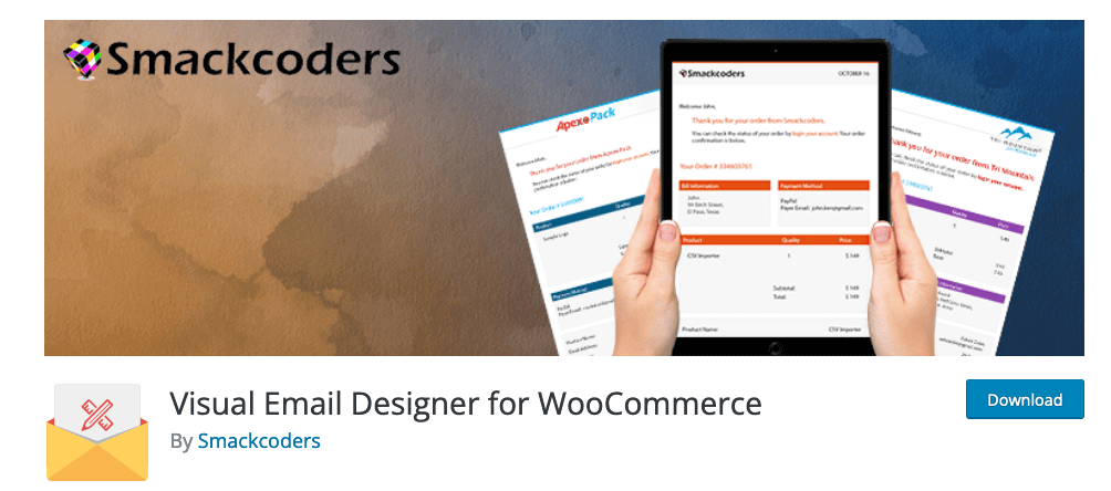 Designer de e-mail visual para WooCommerce