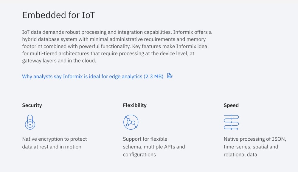 Caracteristici IBM Informix