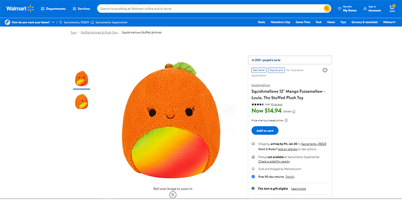 Liste des produits Orange Squishmallows sur Walmart.com