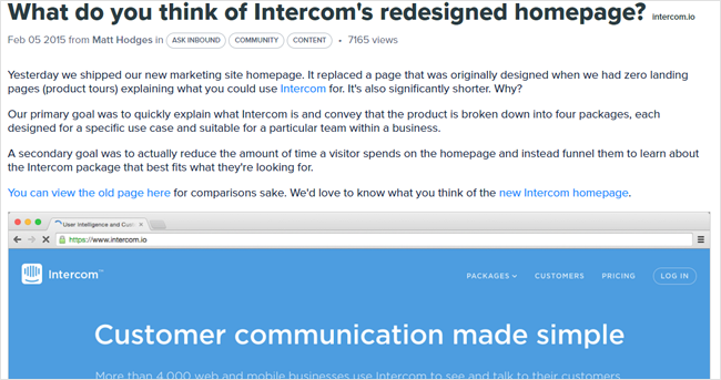 intercom inbound marketing