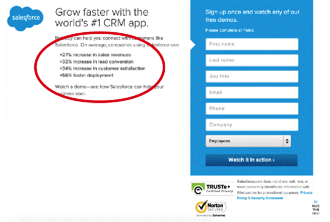 Salesforce Landing Page
