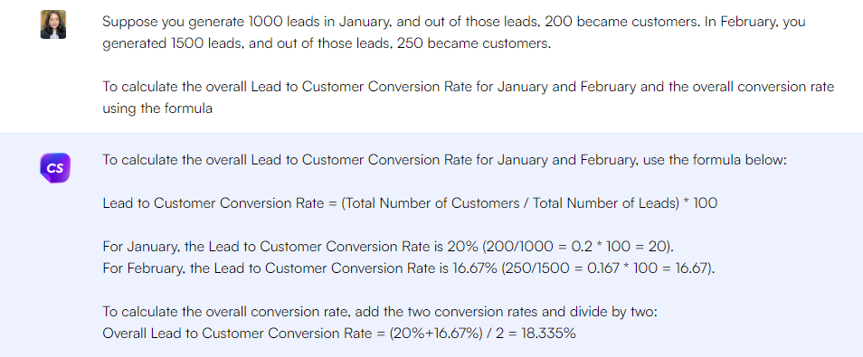 ChatGPT는 리드에서 고객으로의 전환을 계산하기 위한 프롬프트 - ChatGPT는 마케팅 지표에 대한 프롬프트를 표시합니다.