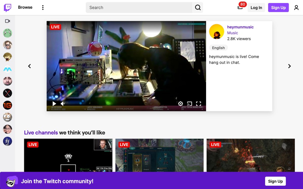 เนื้อหาสตรีมสดของ Twitch TV