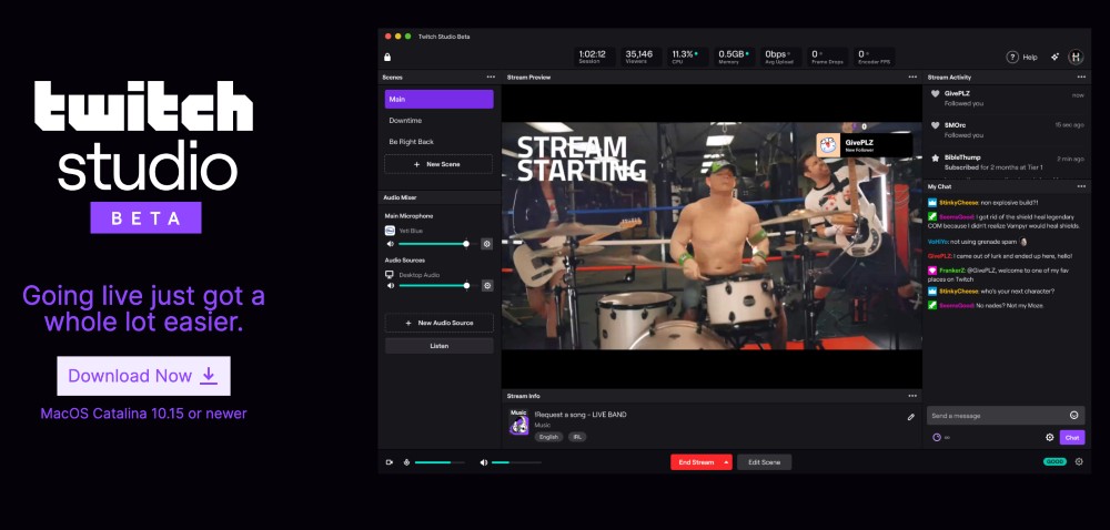 cara streaming di Twitch dengan software Twitch studio