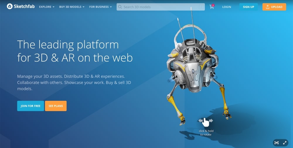 Situs web SketchFab