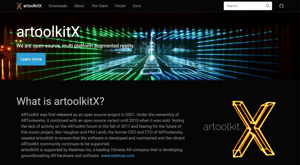 Sito web di ARToolKit