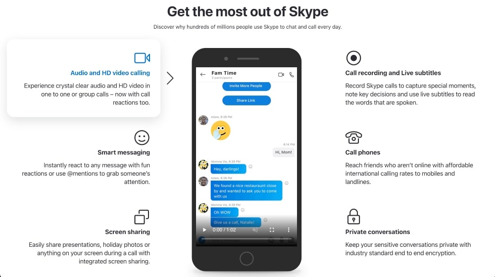 Funzionalità Skype