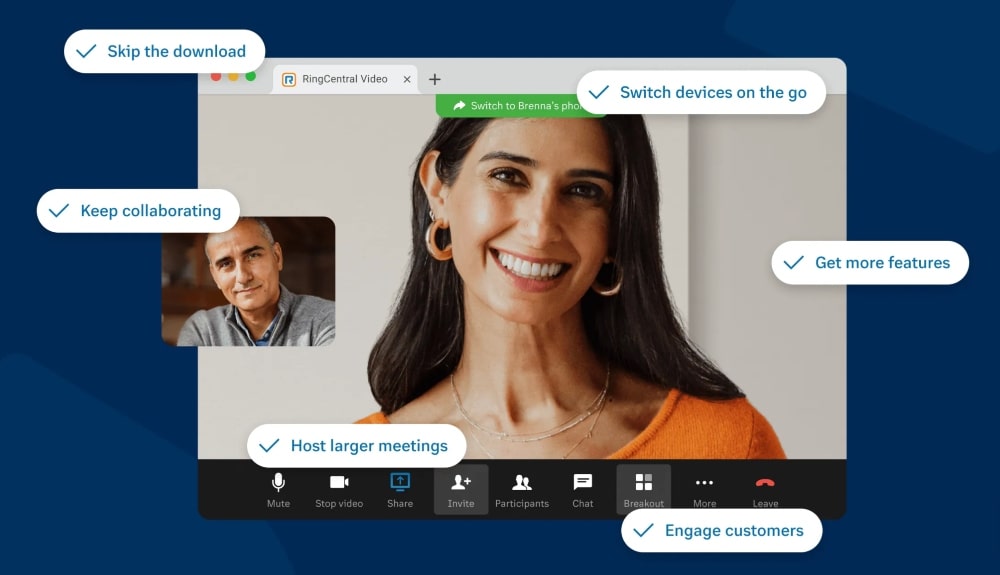 Funzionalità video di RingCentral