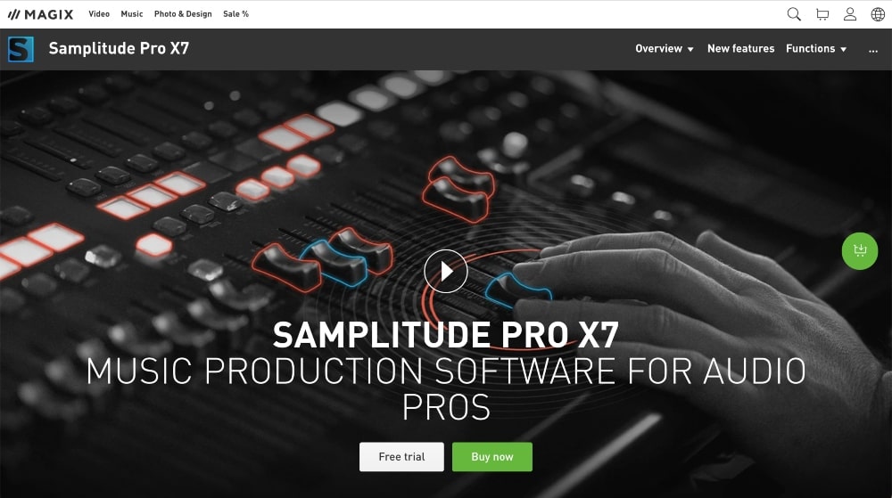 Sitio web de Samplitude Pro X