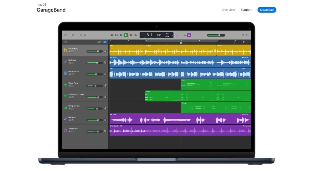 GarageBand 웹사이트