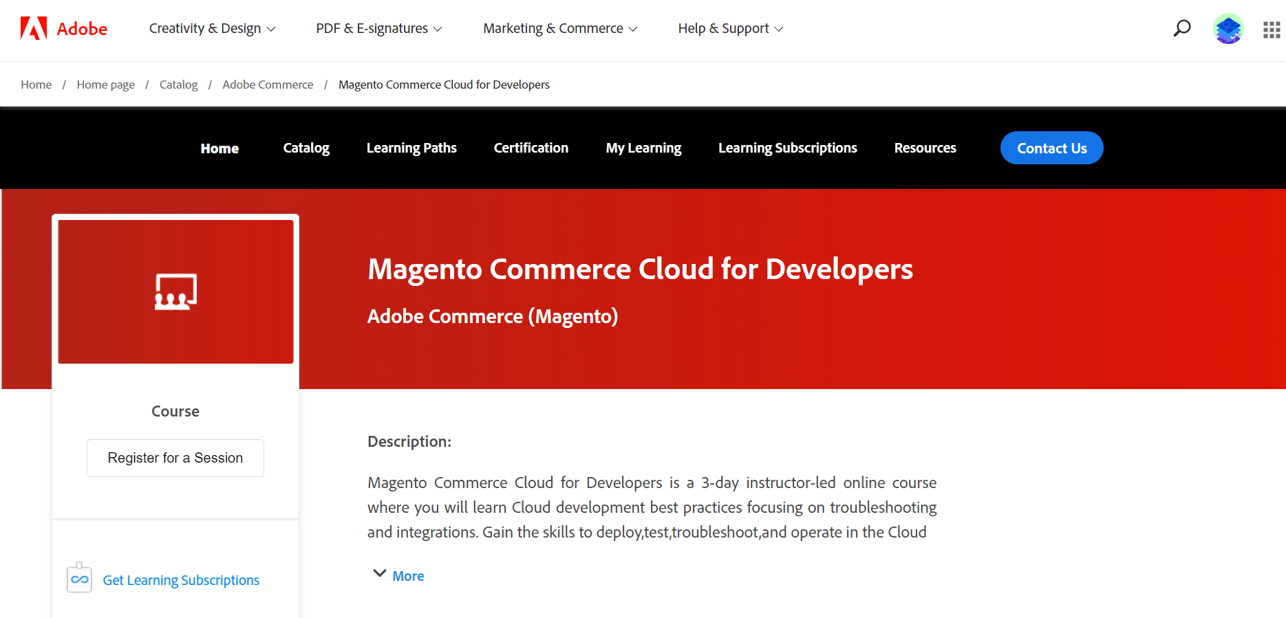 Nube de comercio de Magento