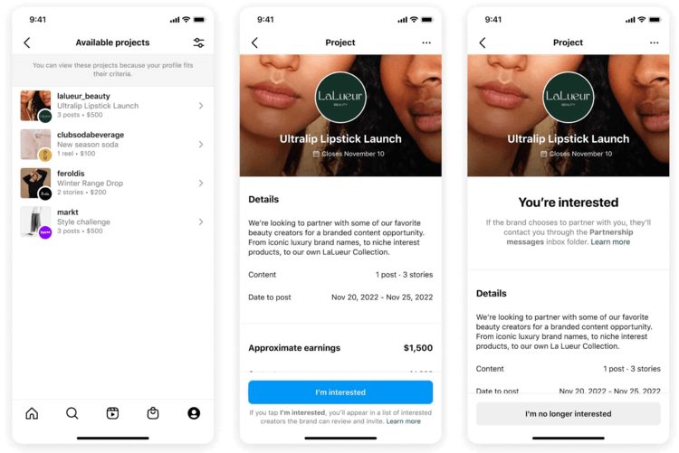 Lihat Seperti Apa Membuat Terima atau Tolak Proyek di Instagram Marketplace