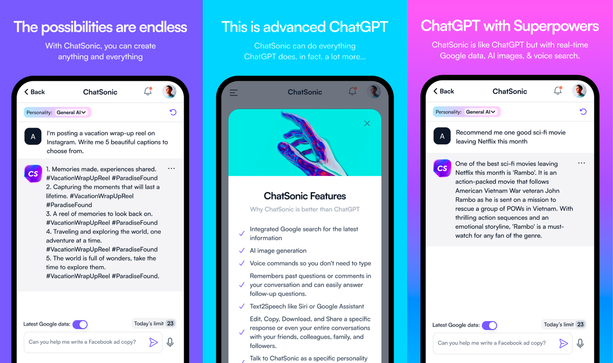 Aplikacja mobilna ChatSonic — pobierz chatgpt
