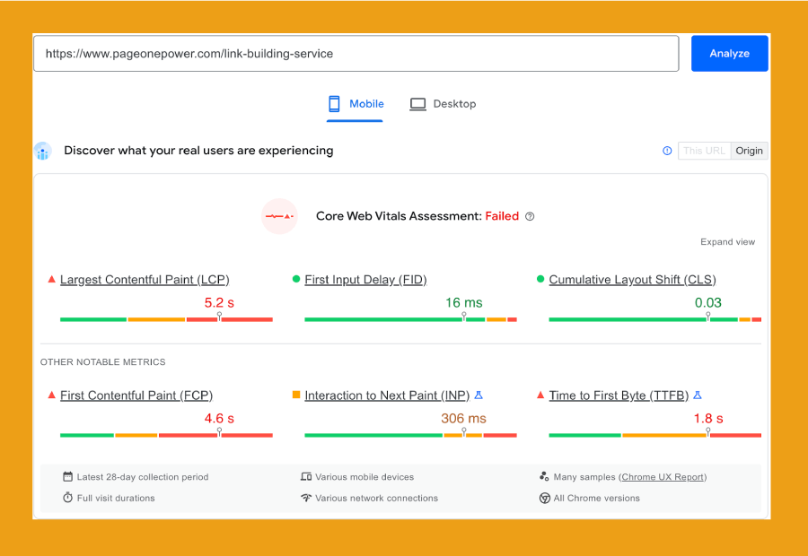 Pagespeeds Insights Testinin Sonuçları