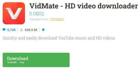 Verwenden Sie die VidMate-App, um YouTube-Videos ohne Software herunterzuladen