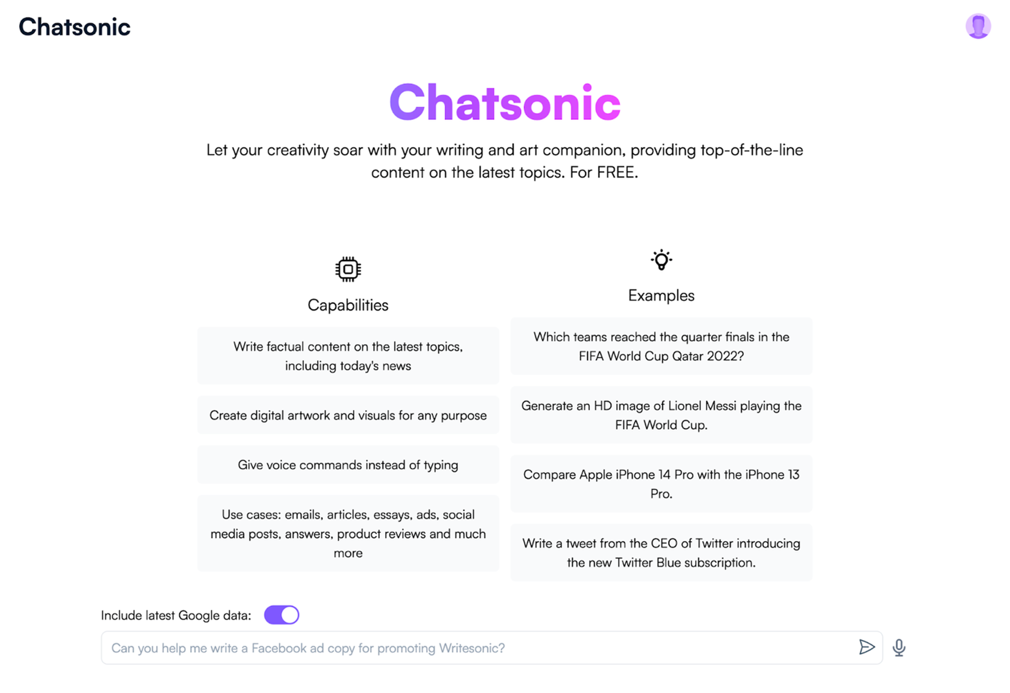 ChatSonic - alternativas de mídia social do ChatGPT