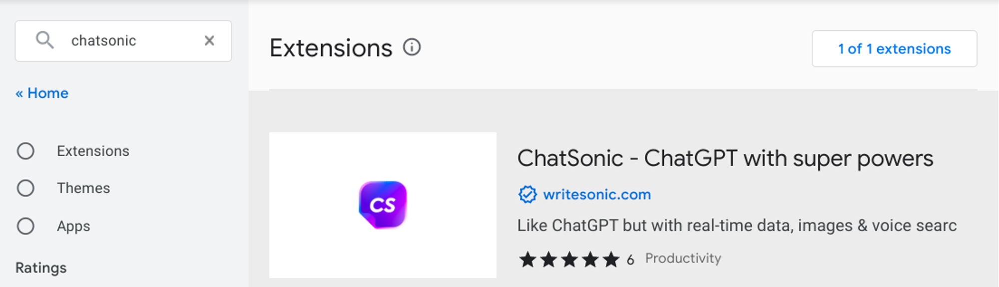 Estensione Chrome ChatSonic - chatgpt per gmail