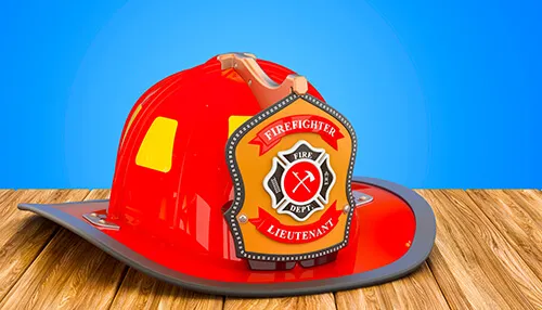 A Firefighter themed hat Firefighter