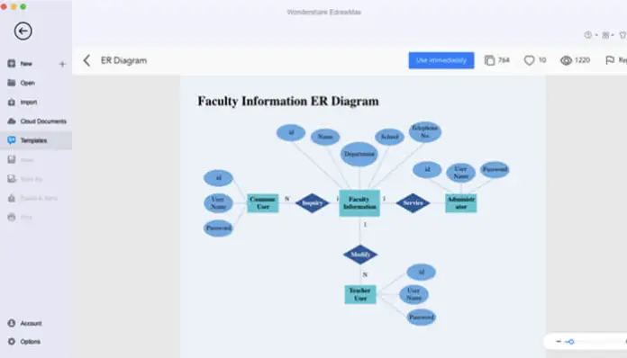 ER diagram templates database designs