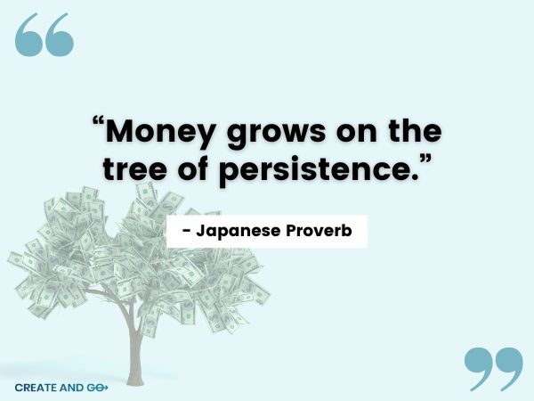 Proverbio japonés cita del árbol del dinero