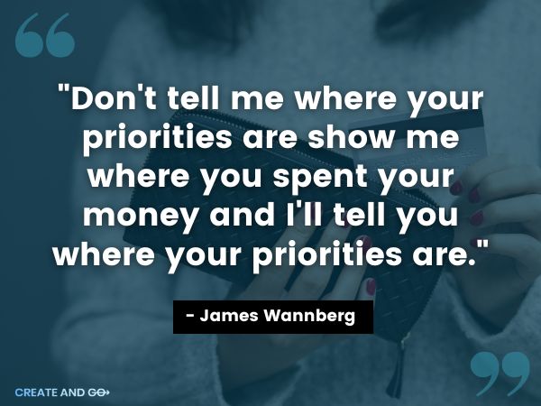 Cita de prioridades de dinero de James Wannberg