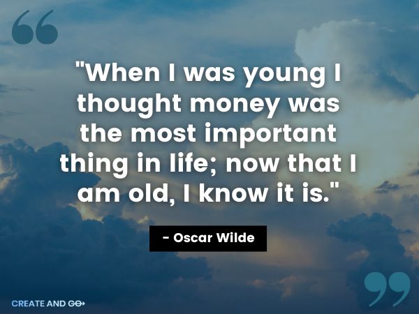 cita divertida de dinero de Oscar Wilde