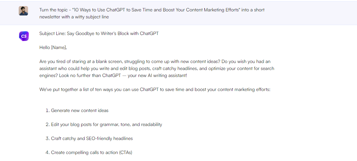 Chatsonic - ChatGPT pour le marketing de contenu